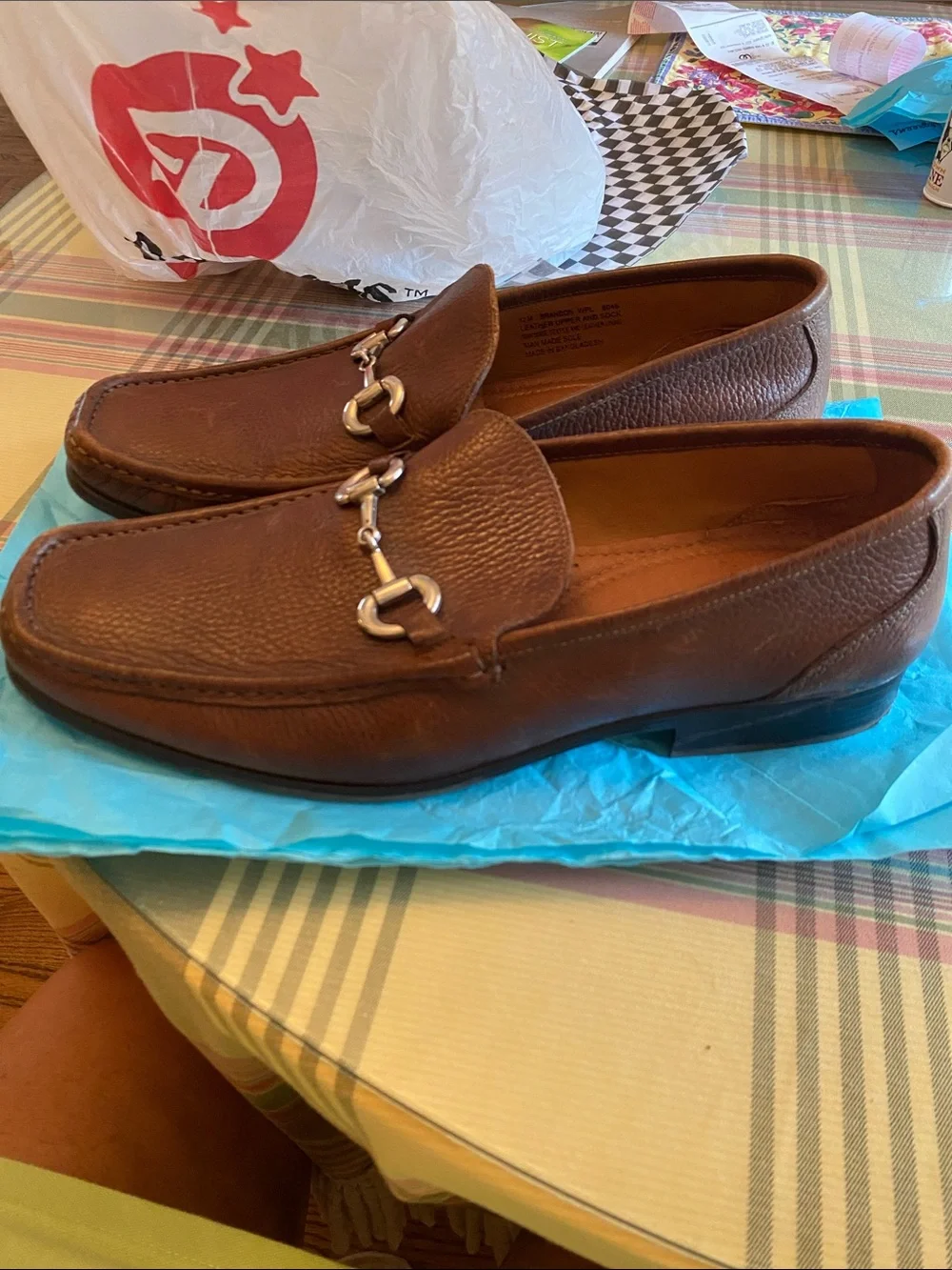 Alfani Men's Brown Leather Bit Loafers